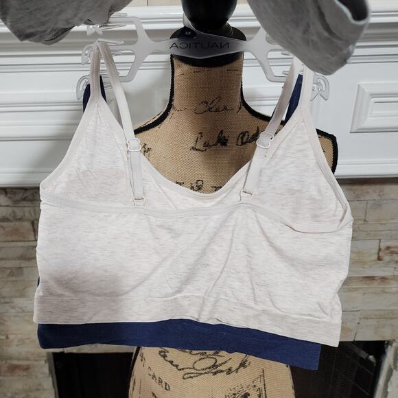 Nautica 3pk active athletic workout lounge bras bralettes plus size 1X 2X‎ New - Picture 5 of 7